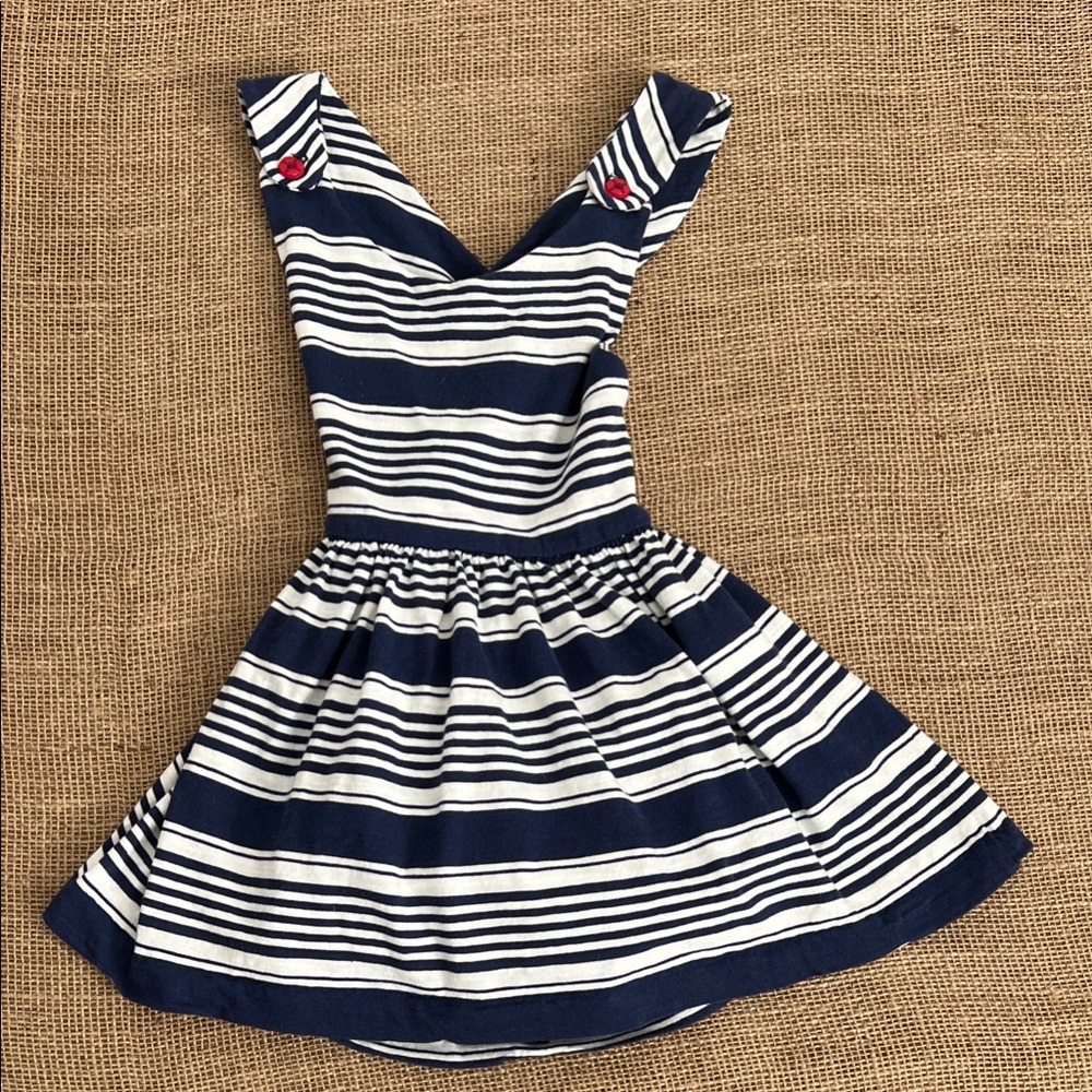 Ralph Lauren Navy and White Striped Kids Dress